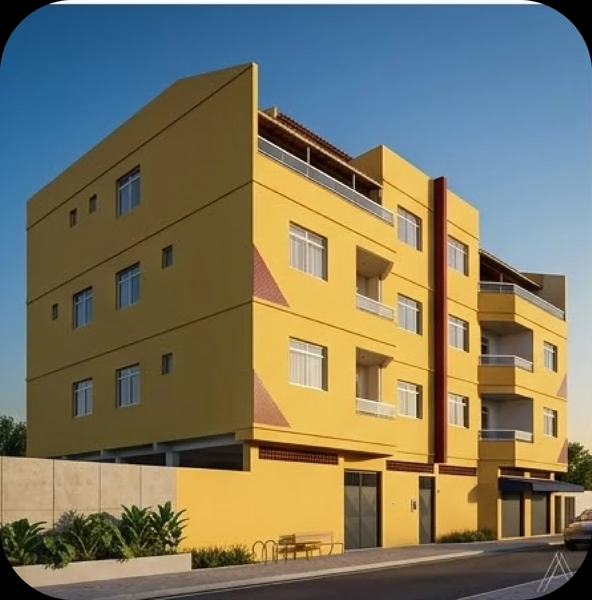Prédio amarelo de quatro andares em Aribiri, o primeiro erguido por Rodrigo Medeiros Campos